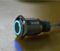 Diameter 16 mm metal stainless steel with blue LED power switch