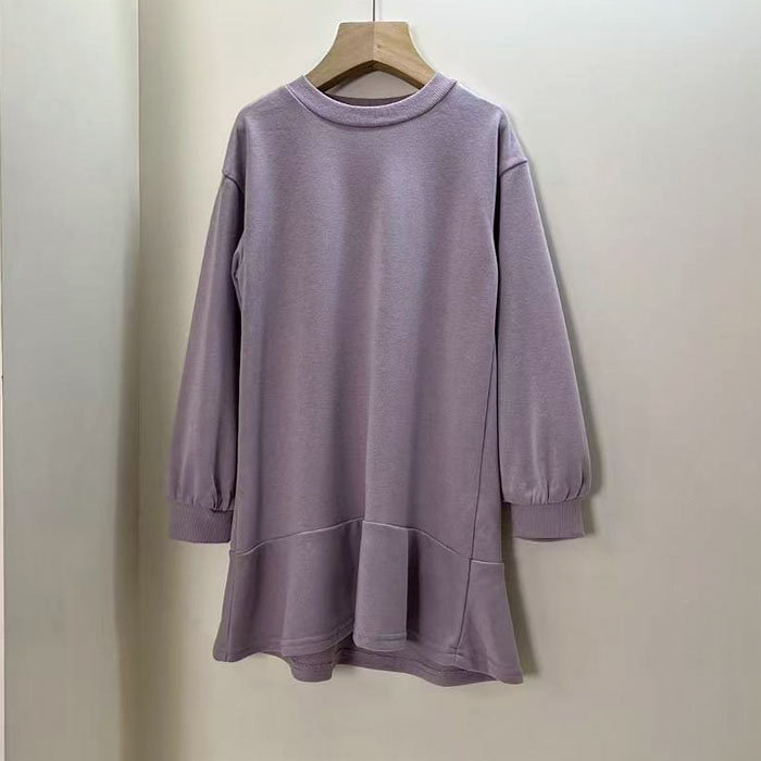 6114日单BR女童长袖连衣裙春秋毛圈休闲裙子100-150cm 特价! - 图1