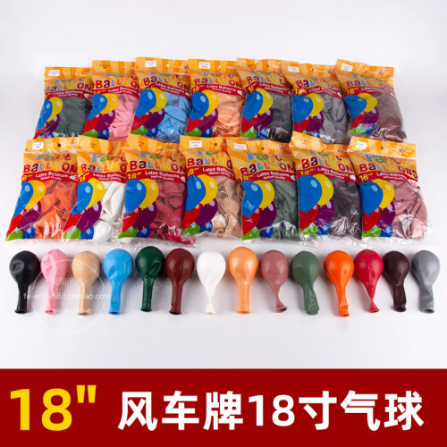 18寸风车牌气球加厚圆形乳胶生日派对婚房装饰场景布置结婚用品 - 图0