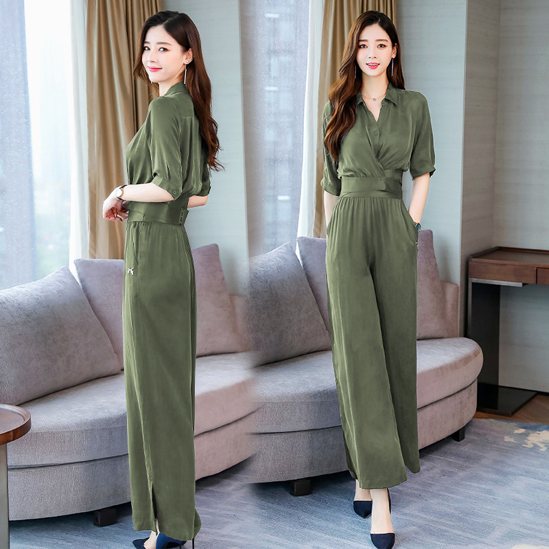 职业雪纺阔腿裤套装女夏季2025年新款高端名媛休闲时尚两件套裙裤,淘宝优惠券,粉丝福利购,淘宝优惠卷