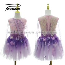 Dazzling genie customized figure skating performance dress dance performance Childrens adult female dress 1137