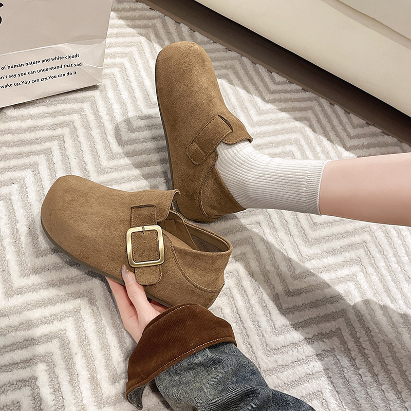 厚底内增高全包勃肯鞋女2026春新款复古一脚蹬百搭单鞋乐福豆豆鞋,淘宝优惠券,粉丝福利购,淘宝优惠卷