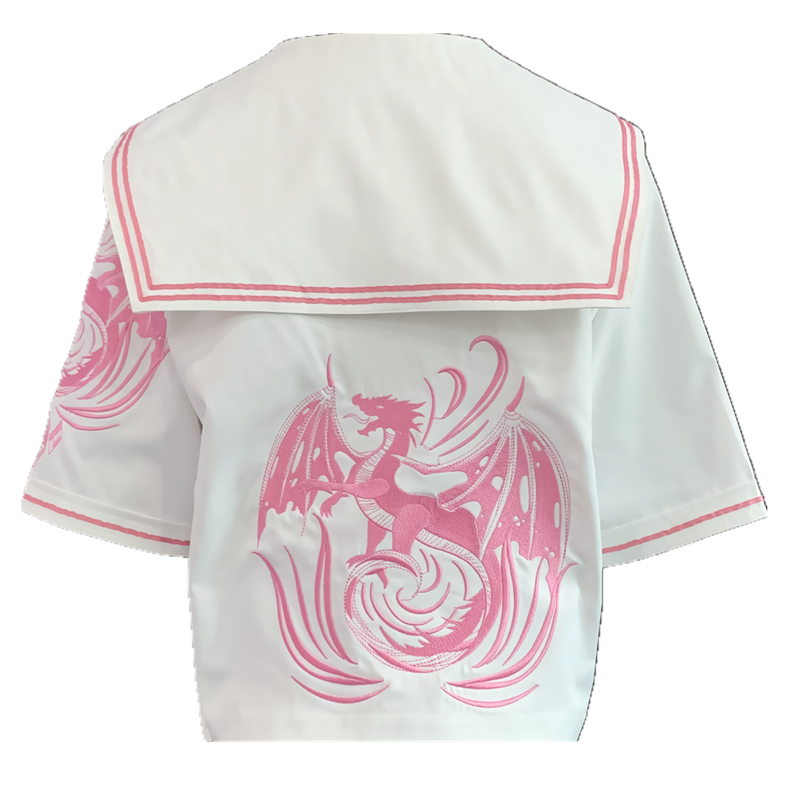 猎龙 Miub原创不良少女jk海军领粉嫩刺绣水手服学院风制服夏服 虎窝淘