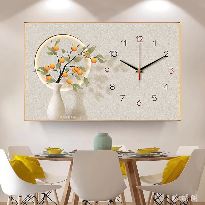 5d方钻新款钻石画时钟表满钻柿柿如意餐厅手工diy砖粘贴钻十字绣,淘宝优惠券,粉丝福利购,淘宝优惠卷