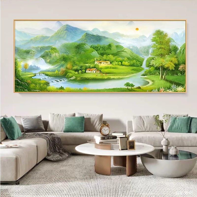 5d客厅旺宅钻石画方钻满钻新款风水宝地福居山水风景粘贴钻十字绣,淘宝优惠券,粉丝福利购,淘宝优惠卷