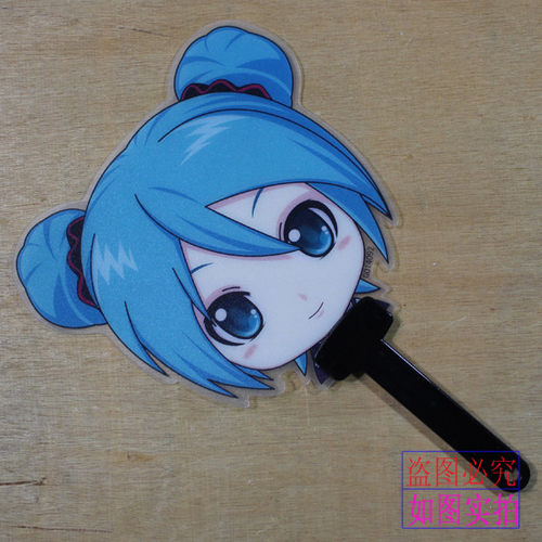 夏季卡通塑料扇子 初音未来 包子娘 黑岩射手 东方灵梦 栗山未来 - 图0
