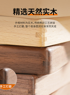 相框摆台实木圆角榫卯框洗照片做成6寸7寸8寸黑胡桃木挂墙照片框