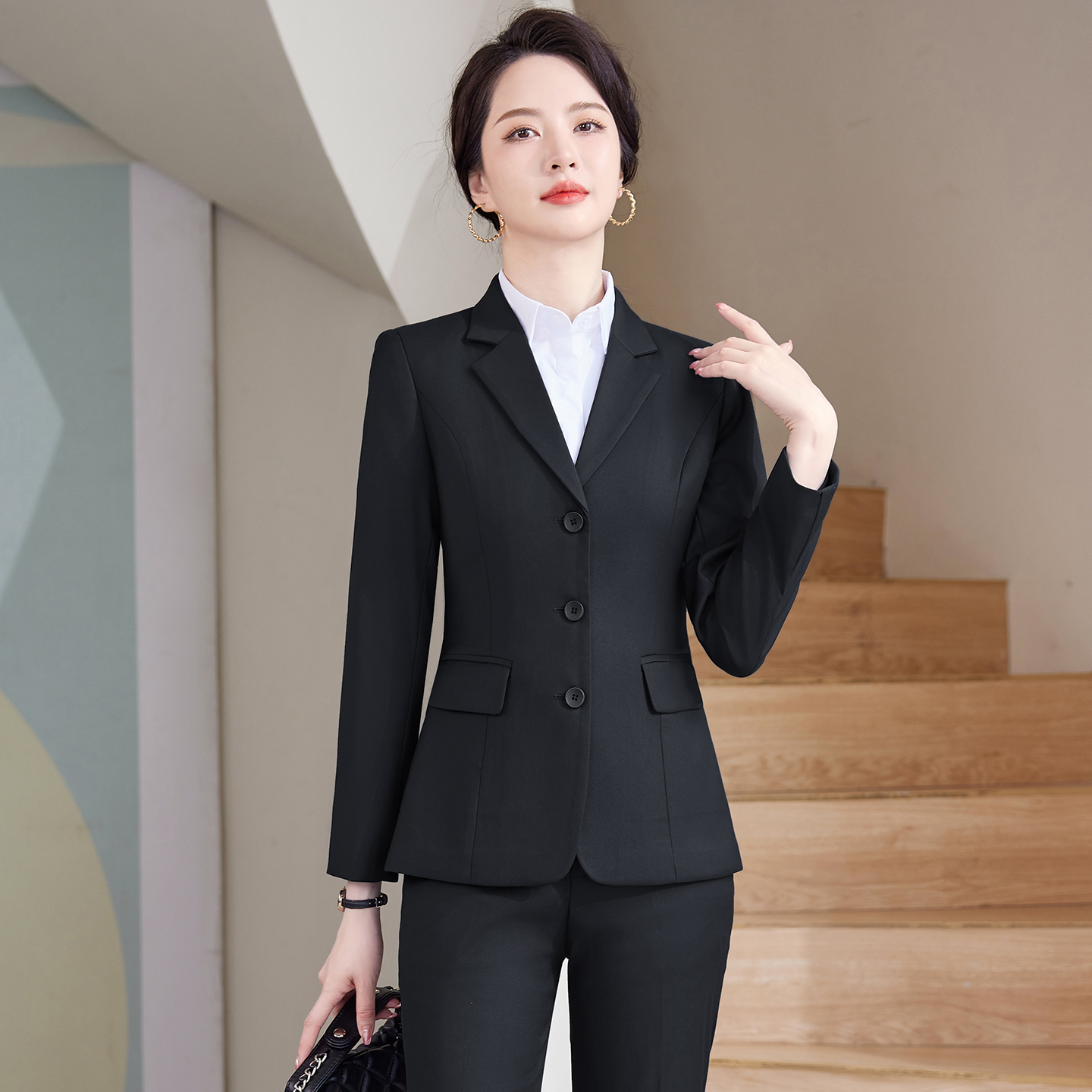 三粒扣西装外套女春秋新款面试正装公务员气质工作服高端职业套装 - 图1