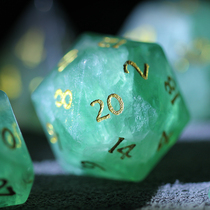 Natural Green Firefly Gem Running Group Dice Dragon with Underground City DnD TRPG Table Tour Ksuru COC Color 2