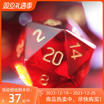 Transparent Red Crystal Table Cruise Dice Dragon with underground City DnD Run group TRPG Ksuru COC colour subscreen