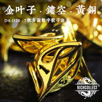 Brass Gold Leaf Metal Hollow Table Cruise Digital Decision Dice TRPG Runner Color Subsieve Dragon and Underground City