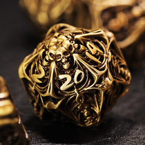 Skull Skeleton Series Metal Hollowed-out Table Cruise Digital Dice Multi-Face Running Group Color Son Dragon and Underground City Ksuru