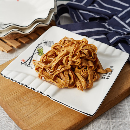 菜盘家用陶瓷盘子饭店黑边餐具北欧创意菜碟子ins荷叶盘定制复古 - 图2