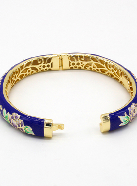 铜复古女闺蜜景泰蓝珐琅手镯包邮