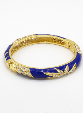 宫廷风女镀金景泰蓝手镯送礼物圆