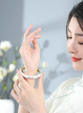 景泰蓝手镯铜胎国潮女礼物珐琅彩