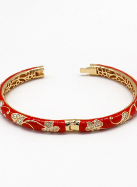 北京圆形掐丝蝴蝶按扣手镯