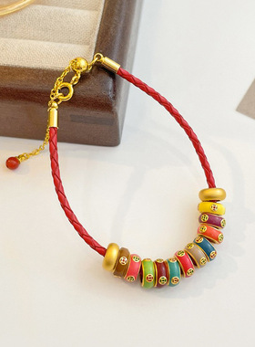 新中式复古百搭蛇年编织红绳手链时尚精致轻奢小众气质本命年手绳