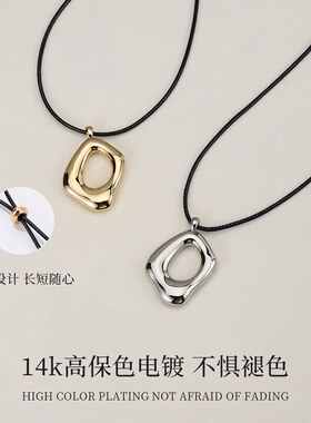 2026秋冬新款银色长款吊坠项链轻奢高级感毛衣链不掉色韩版项饰女
