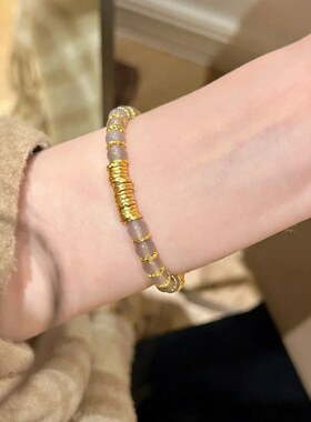 小红书同款新中式复古简约百搭盘缠串珠手串手链轻奢高级感手饰女