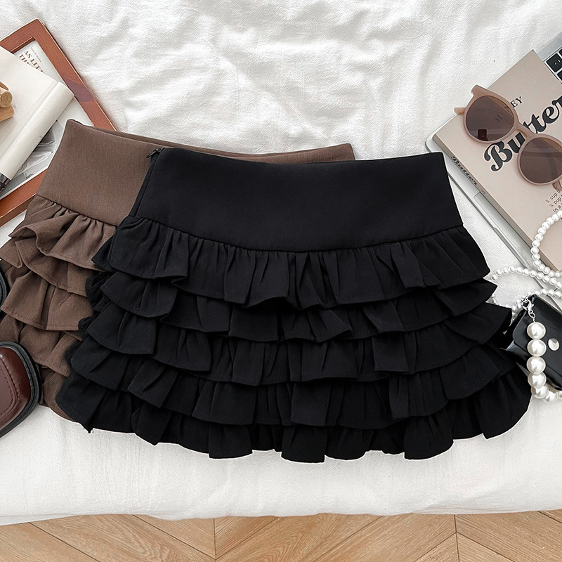 甜美减龄气质百搭多层木耳荷叶边半身裙防走光短裙蛋糕裙a字裙女,淘宝优惠券,粉丝福利购,淘宝优惠卷