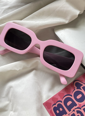 三角粗框玫红色猛男粉墨镜女网红时尚街头简约嘻哈遮阳太阳眼镜男