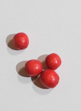 绝版约5mm 10颗一组价 德国JIM海棠红色染色迷你木质串珠
