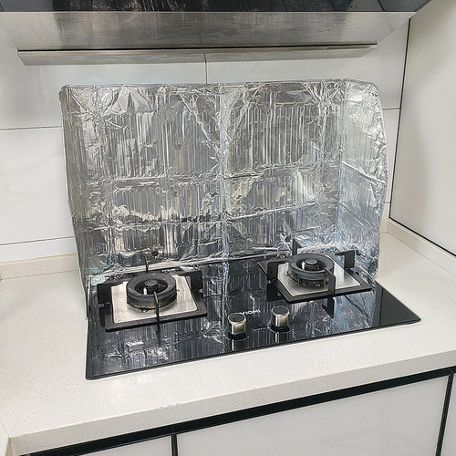大号灶台挡油板防油溅家用厨房金属铝防火耐高温隔热炒菜防油挡板 - 图0