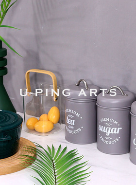 现代样板间厨房家居软装饰品仿真花储物罐菜板简约桌面摆件ZH3103