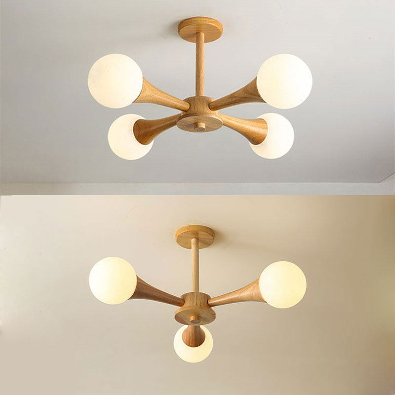 北欧原木风客厅吊灯卧室房间餐桌餐厅吊灯三头网红简约现代吸顶灯,淘宝优惠券,粉丝福利购,淘宝优惠卷