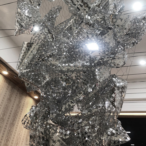雪花亮片网婚礼堂场景布置酒店餐厅吊顶装饰网镂空造型网婚庆道具 - 图3