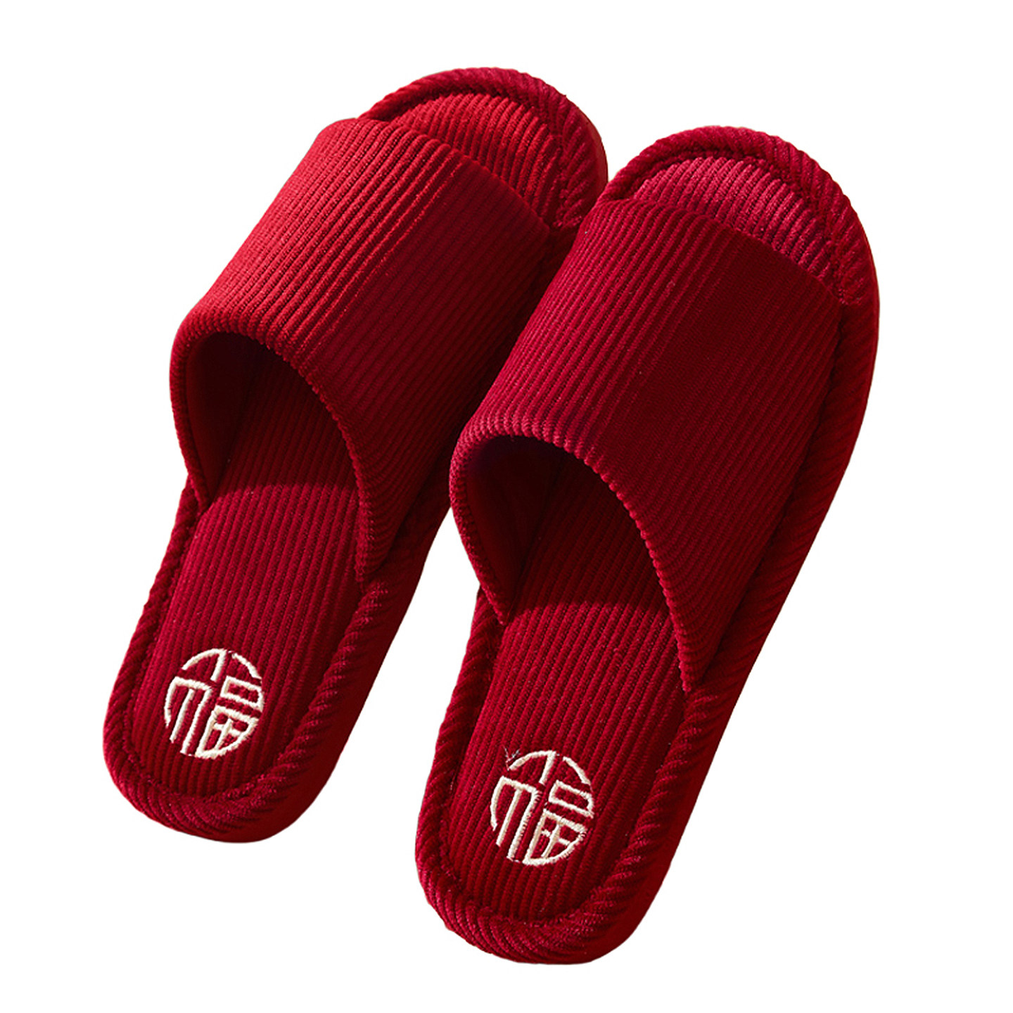 本命年大红色拖鞋女家居新婚喜庆棉拖鞋男春秋冬新年棉鞋情侣一对,淘宝优惠券,粉丝福利购,淘宝优惠卷