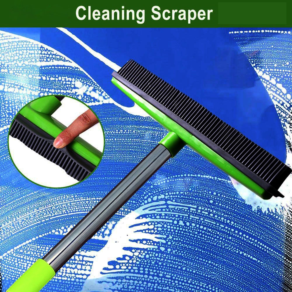 Three-section pole carpet hair removal broom to scrape dust, hand-washable rubber floor brush to clean dog hair, wipe window to remove floating hair