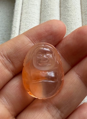 亏本捡漏天然红兔毛大肚佛吊坠水晶挂件饰品礼物女款饰品礼物