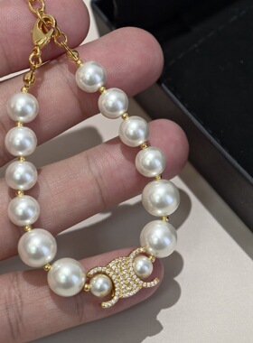 欧美轻奢闪钻凯旋门珍珠手链女小众精致高级感时尚设计手饰品