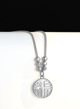 925银福牌白贝母项链女