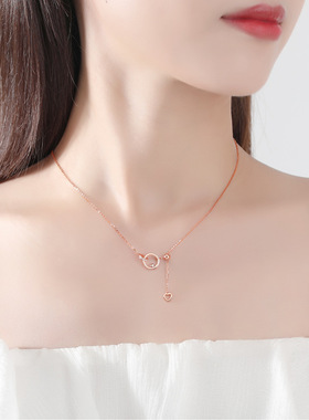 爱心项链925纯银莫比乌斯锁骨链