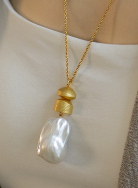 朗睦天然巴洛克吊坠AB款耳饰套装