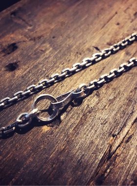 莲说制物 古董老硬币改造挂钩 复古银制925铰链项链