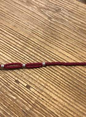 梁人手作男女蜡绳纯银