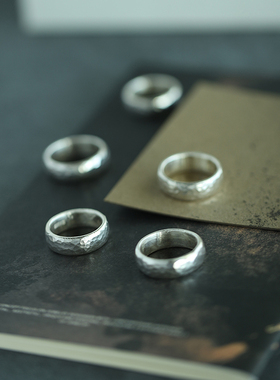 熙素情侣999足银纯手工戒指