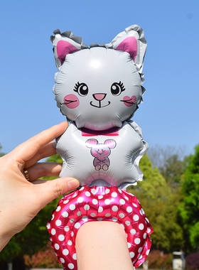儿童节手腕气球铝膜手环充气卡通动物宝宝生日幼儿园活动小礼品