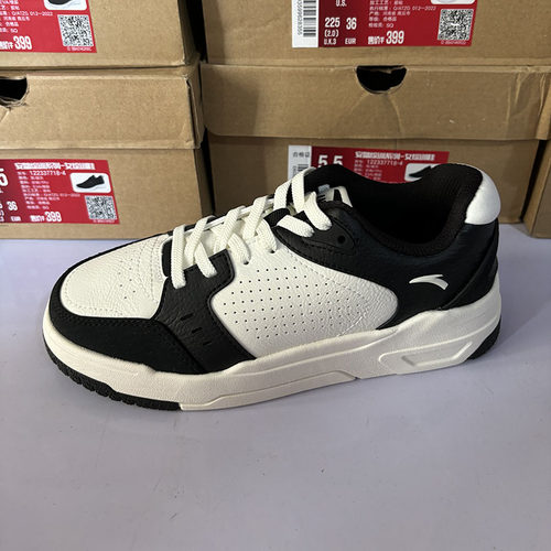 安踏正品春秋休闲学院青年小白鞋情侣男女透气运动板鞋122338010 - 图0