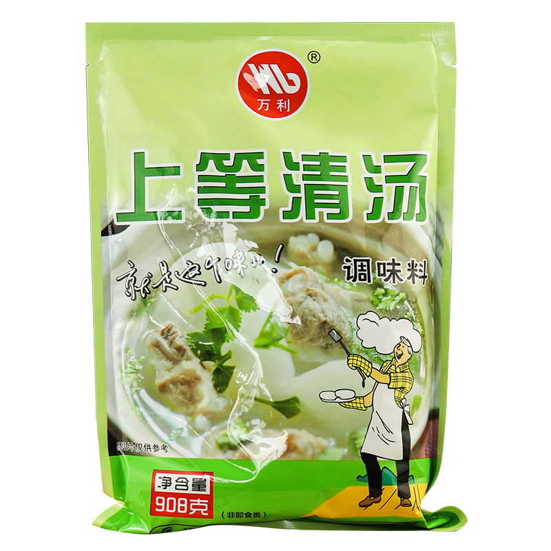 万利上等清汤骨头汤沙县小吃调料高汤粉扁食调馅料火锅汤底料908g - 图3