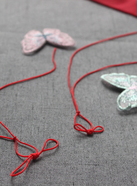 重紫文紫洛音凡红绳蝴蝶结戒指