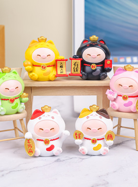 创意可爱猫咪小猪摆件
