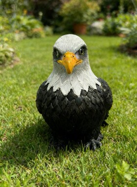 仿真白头海雕摆件写实老鹰头模型工艺品户外花园草坪布置造景装饰