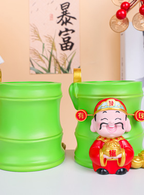 年会小礼品可爱财神爷笔筒