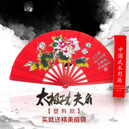 太极扇功夫扇功夫舞蹈扇功夫扇武术扇塑料响扇晨练扇广场舞木兰扇 - 图0