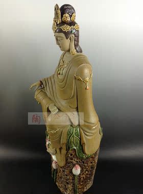 客厅招财精品摆件坐莲观音